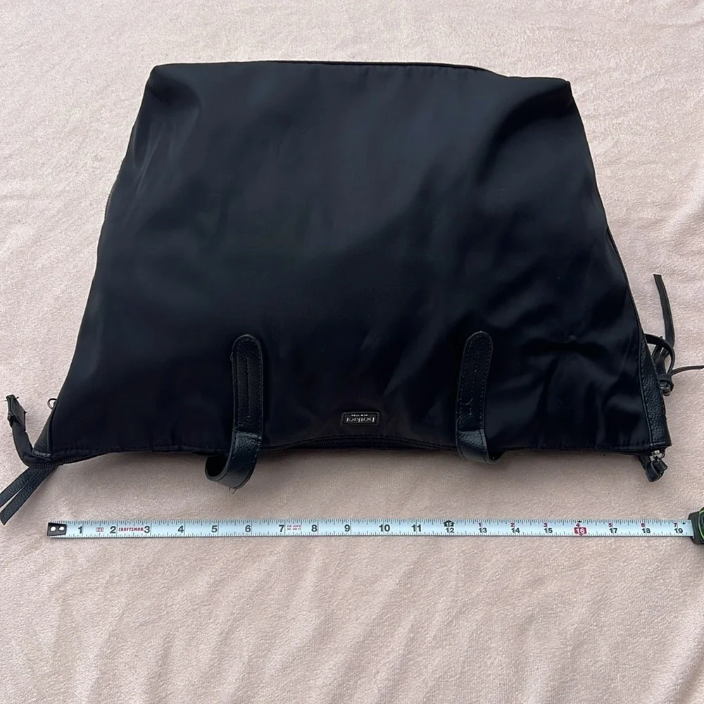 NWOT Botkier New York Black Tote Nylon Vegan Leather Trim Zip Shoulder Bag